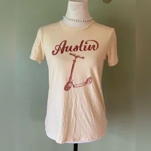Full Tilt Austin Texas Scooter tshirt Size Small Off White Maroon